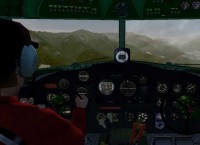  Zicht vanuit de cockpit in FlightGear.